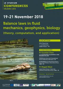 Balance laws in fluid mechanics, geophysics, biology (theory, computation, and application)