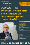 Two faces of aerosols: Their impacts on climate change and human health