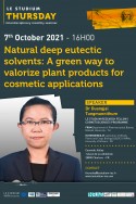 Natural deep eutectic solvents: A green way to valorize plant products for cosmetic applications